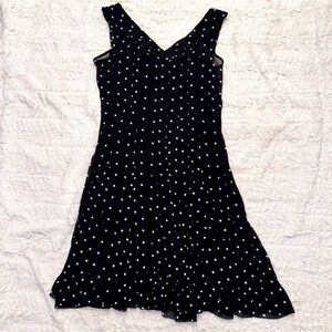 Dressbarn size 12 Black & White Polka Dot Dress | Sheer overlay